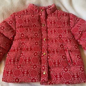 Janie&Jack by Juno Valentine edition puff jacket bandana style.